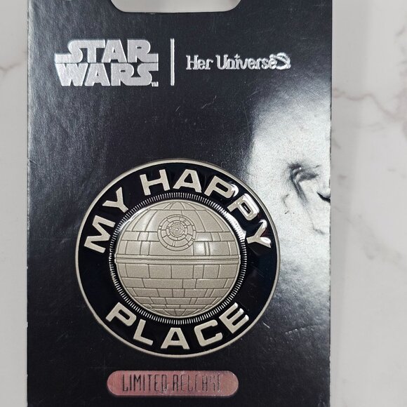 Disney Ashley Eckstein Her Universe DEATH STAR My Happy Place Star Wars Pin LR - Picture 1 of 3